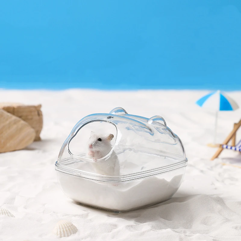 Hamster Transparent Sand Becken Bad Toilette Hamster Eichhörnchen Goldener Bär Haustier Badezimmer Käfig Box Sand Zimmer Haus Kleine Haustier Toilette Image