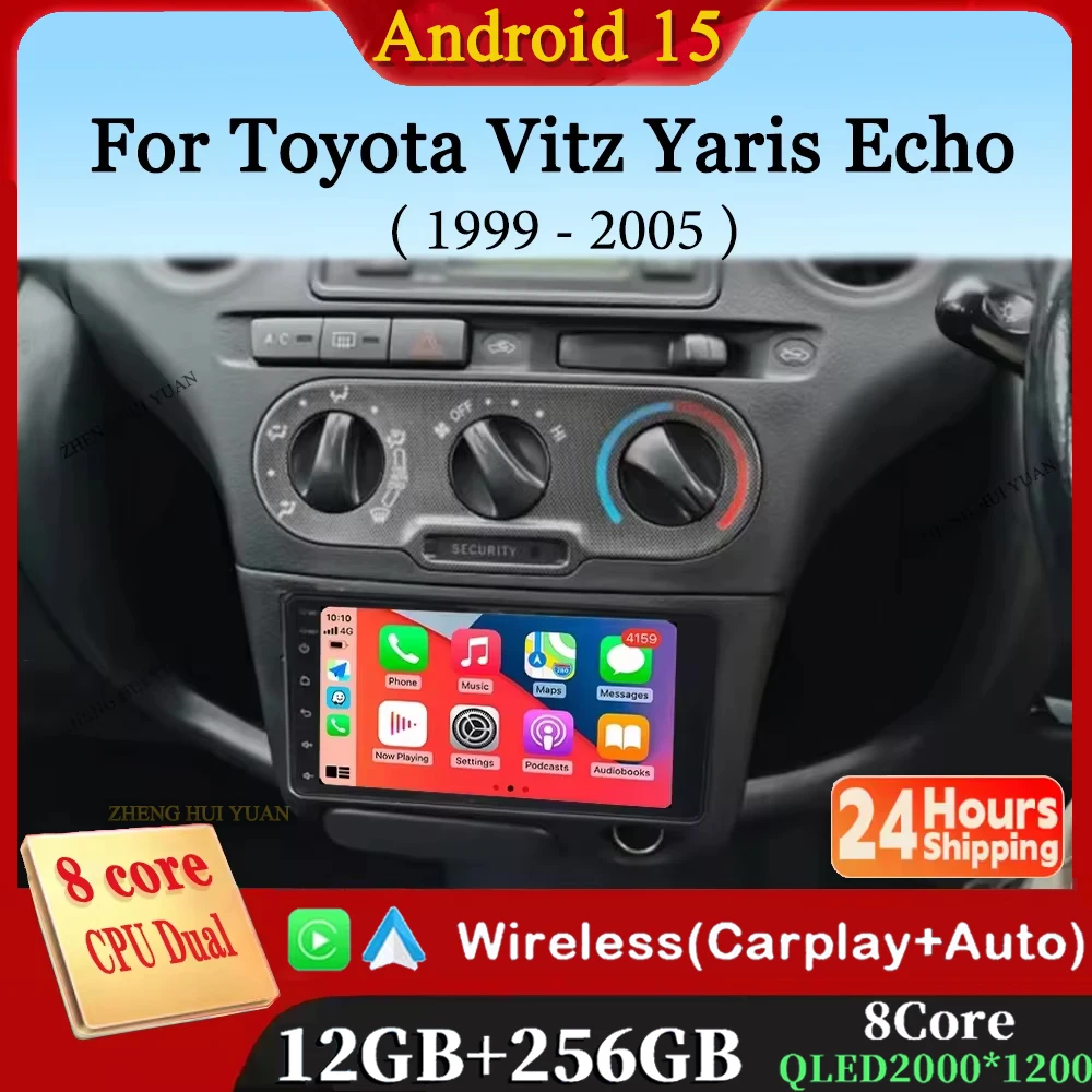 Android 16 Für Toyota Vitz Yaris Echo 1999-2005 Carplay Auto Autoradio Multimedia-Videoplayer Navigation GPS Kein 2Din 2 Din DVD