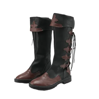 Männer Piraten Stiefel Retro Renaissance Viking Krieger Stiefel Schnüren Mittelalterliche Stiefel Halloween Cosplay Schuhe Image