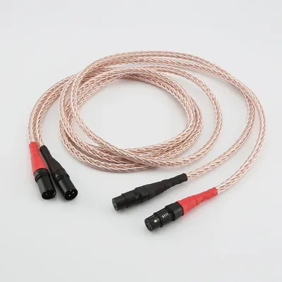 Hifi 8TC 7N OCC Pure Copper XLR Audio Balance cable XLR Male to Female M/F Audio Cable