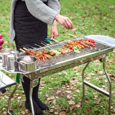 Outdoor Stainless Steel Barbecue Grill bbq Large Barbecue Grill Portable Folding Barbecue Grill Household CharCoal Grill Stove