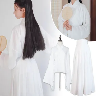 Frauen Hanfu Kleid Petticoat Hanfu Futter Chinesische Alte Hanfu Innere Tragen Untere Futter Bühne Dance Performance Cosplay Kostüm Image