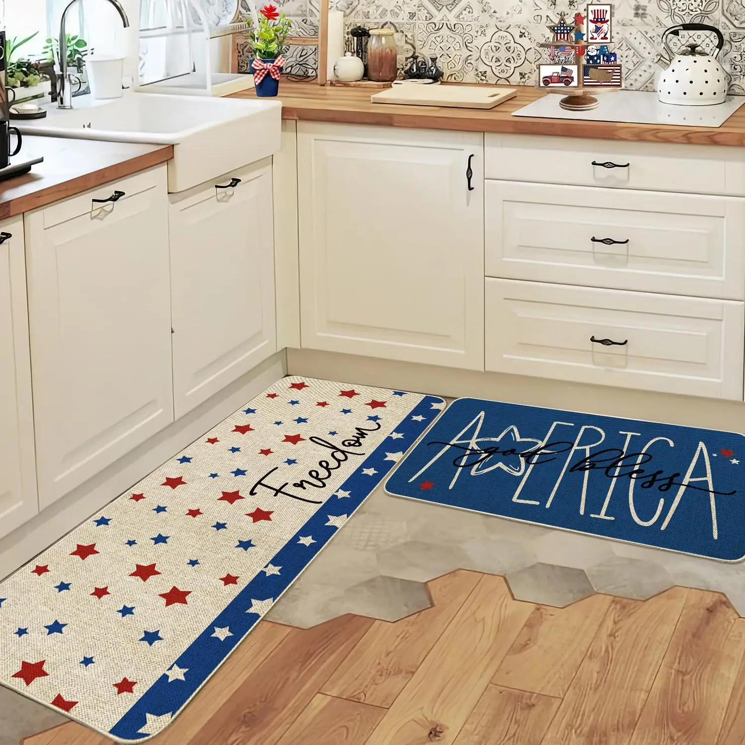 VIKAMA Simple Ins Kitchen Spezielle lange Bodenmatte, Kieselgur, Wasseraufnahme, Ölaufnahme, rutschfest, Heimdekoration, Sommer Image