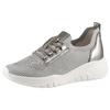 Slip-On Sneaker GABOR, Damen, Gr. 37, grau (grau, silberfarben), Textil, Leder, metallic, sportlich, Schuhe, Freizeitschuh, Halbschuh, Slipper mit Best Fitting-Ausstatttung