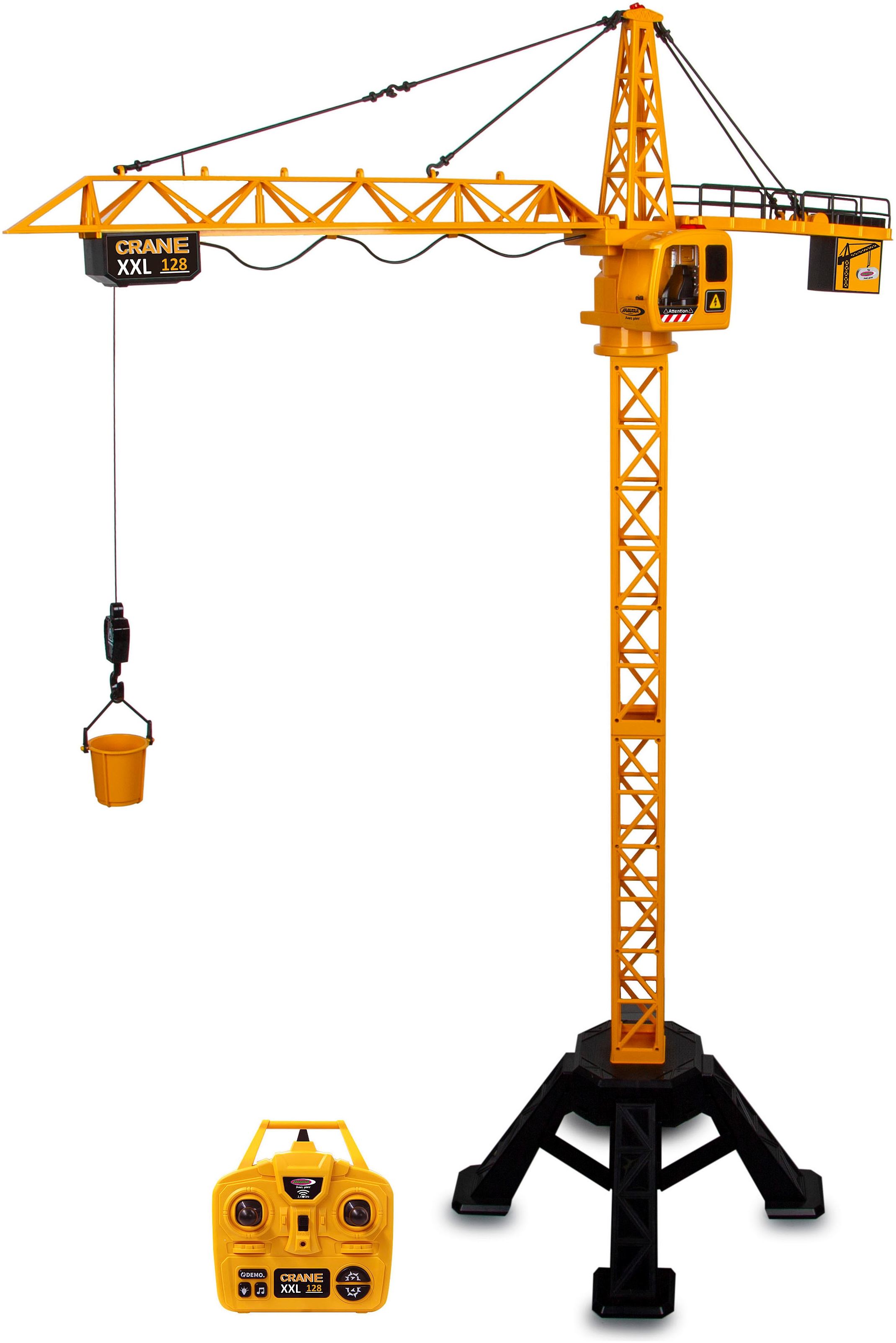 RC-Kran JAMARA "Turmdrehkran Crane XXL 128 2,4GHz", gelb, Fernlenkfahrzeuge, KinderB:43cm H:128cm T:70cm, mit LED Licht, B:43cm H:128cm T:70cm