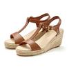 Sandalette LASCANA "Sommerschuh", Damen, Gr. 36, braun, Obermaterial: 100% Lederimitat. Futter: 100% Textilmaterial. Decksohle: 100% Textilmaterial. Laufsohle: 100% Synthetik, unifarben, feminin, Schuhe, Sandale, Sommerschuh mit Keilabsatz VEGAN