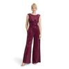 Overall VERA MONT "Vera Mont Damen Jumpsuit im Glitzer-Look", Damen, Gr. 40, Normalgrößen, rot (rot, grau), Jersey, Obermaterial: 86% Polyamid, 9% Polyester metallisiert, 5% Elasthan. Futter: 100% Polyester., elegant, figurbetont, Rundhals, Overalls