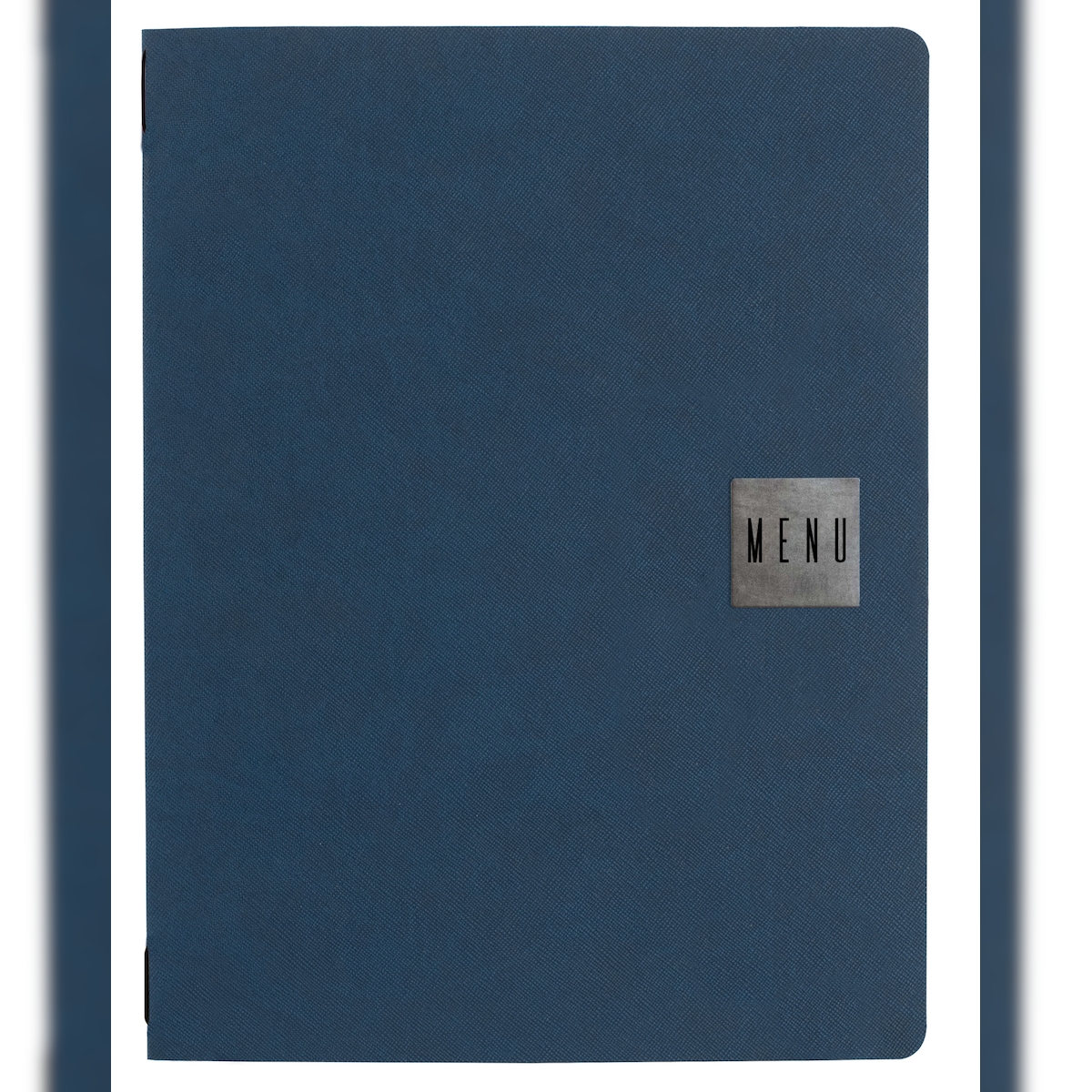 Stil Casa, Set 12 Speisekartenhalter A4, Polyurethan, 24,3x31,6 cm, 3 Innenhüllen, Gummiband, Saffiano Blau. Image