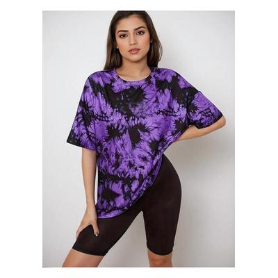 Damen Tie-Dye Rundhals Kurzarm T-Shirt Image