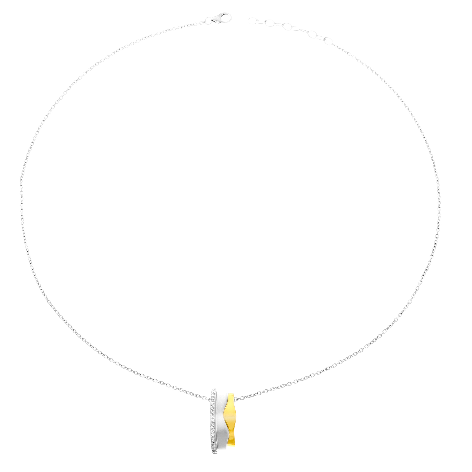 Orphelia Damen 925er Sterling Silberkette mit Anhänger - Silber/Gold ZH-6042/1 Image
