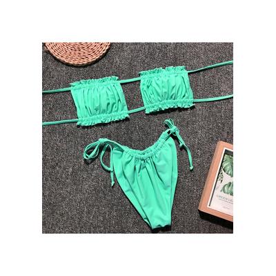 Damen-Bikini-Set mit Rüschenbesatz und Raffung Image