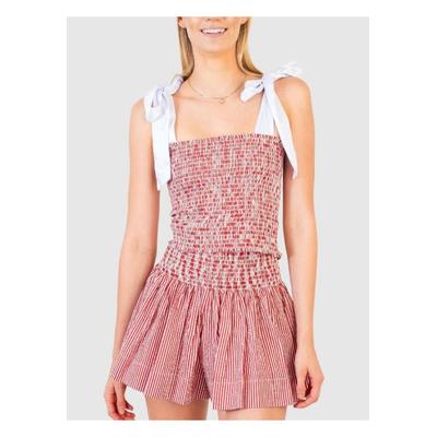 Damen Smocked Träger Cami und Shorts Set Image