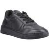 Hush Puppies Dougie Leder Jungen schwarze Sneakers