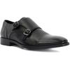 Dune Satchin Leder Herren Schwarze Doppel-Monk-Schuhe