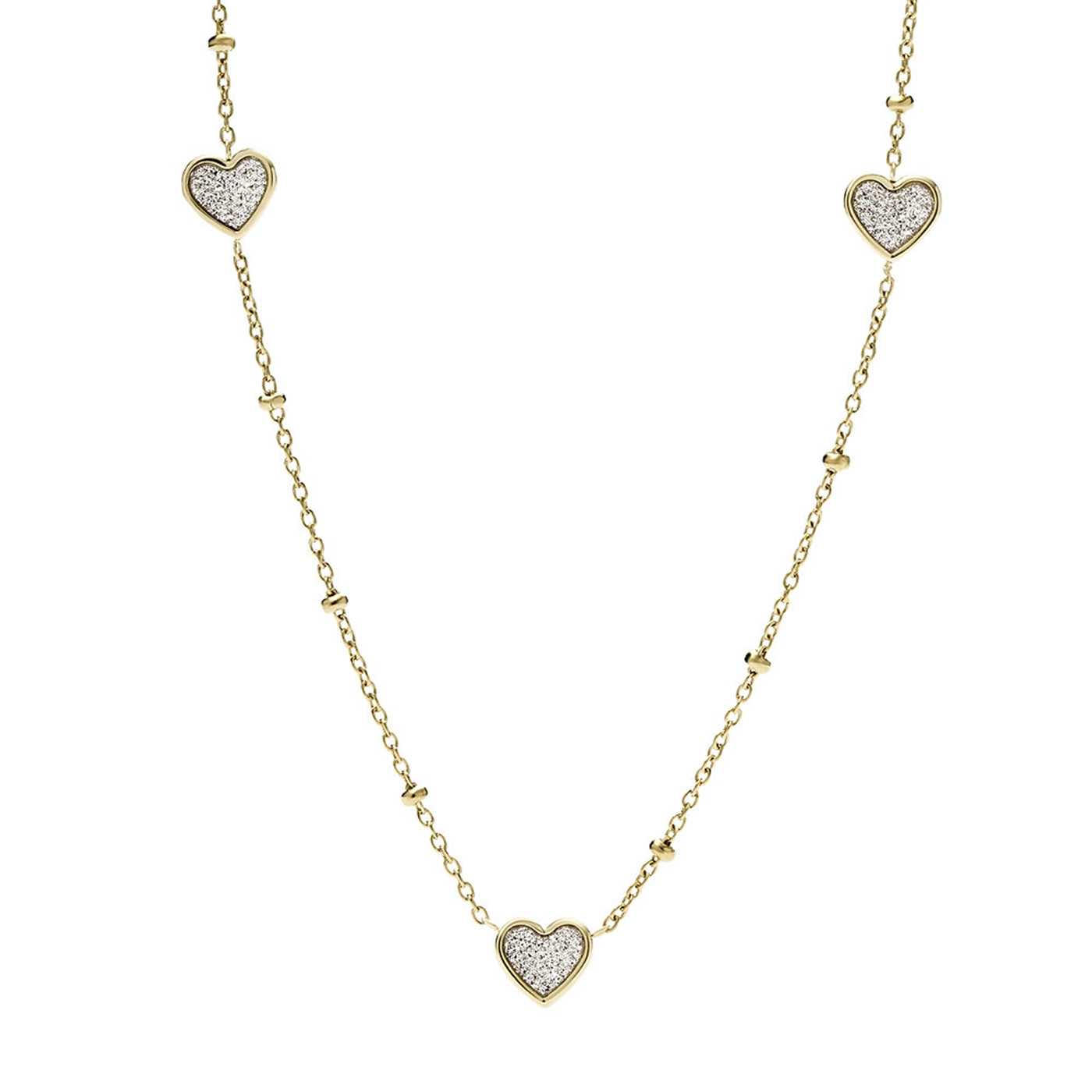 Fossil Schmuck 'Sutton' Damen Halskette aus Edelstahl - Gold JF03942710 Image