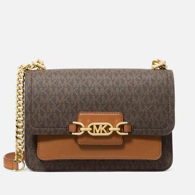 Heather Large Canvas Shoulder Bag - Brown - MICHAEL Michael Kors Shoulder Bags