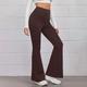 Per donna Gamba larga Chinos Casual Lunghezza al polpaccio Naturale Semplice Gamba larga Comodo Traspirabilità Casual Quotidiano Nero Bianco Giallo Rosa Primavera Autunno Vestibilità regolare