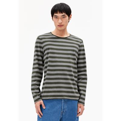 MAARKOS LS STRIPES BR - Männer Relaxed Fit Langsarmshirts - grün (Größe: L) Image
