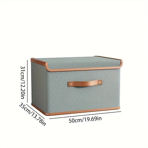 Scatola portaoggetti impilabile 2 in 1 in tessuto Oxford con coperchio, contenitori per l'organizzazione domestica in Oxford di grande capacità per l'organizzazione dell'armadio, per riporre vestiti,