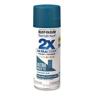 Rust-Oleum Painter's Touch 2X Ultra Cover Spray Paint, Ultra Matte Blue, 12 oz Aerosol Can (RST331188EA) Each Rust-Oleum® Paints