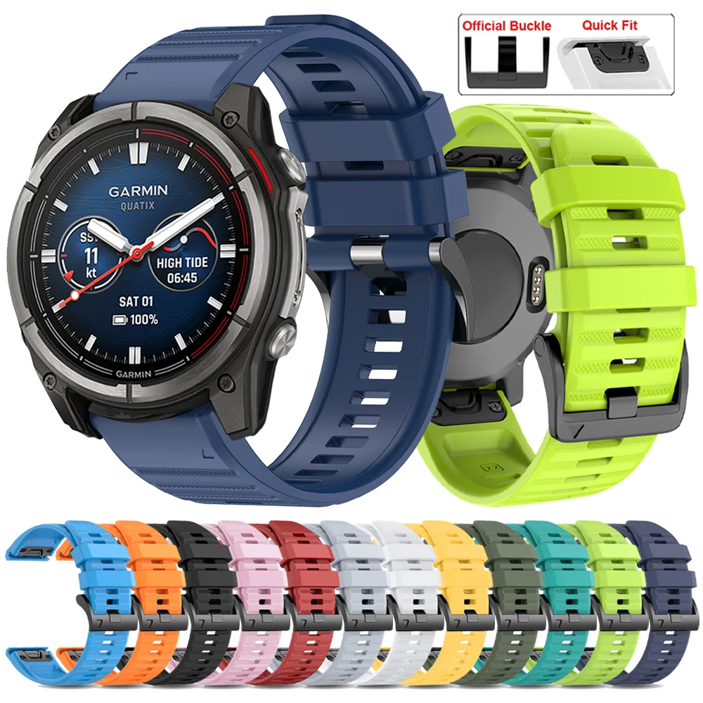 QuickFit 26 mm 22 mm Silikonarmband für Garmin Quatix 8/Tactix 8 51 mm 47 mm Sportband für Fenix E 8 7 7X 6 6X 5X/Epix Pro Armband Image