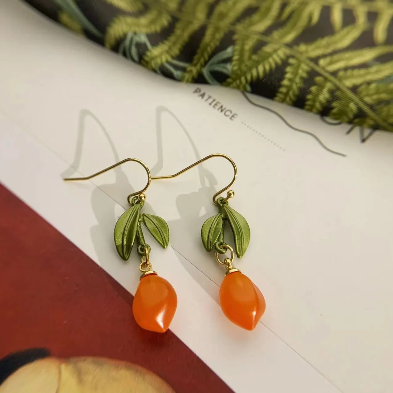 Europäische und amerikanische Mode ohrringe für Damen Damen orange farbene Zitronen ohrringe Image