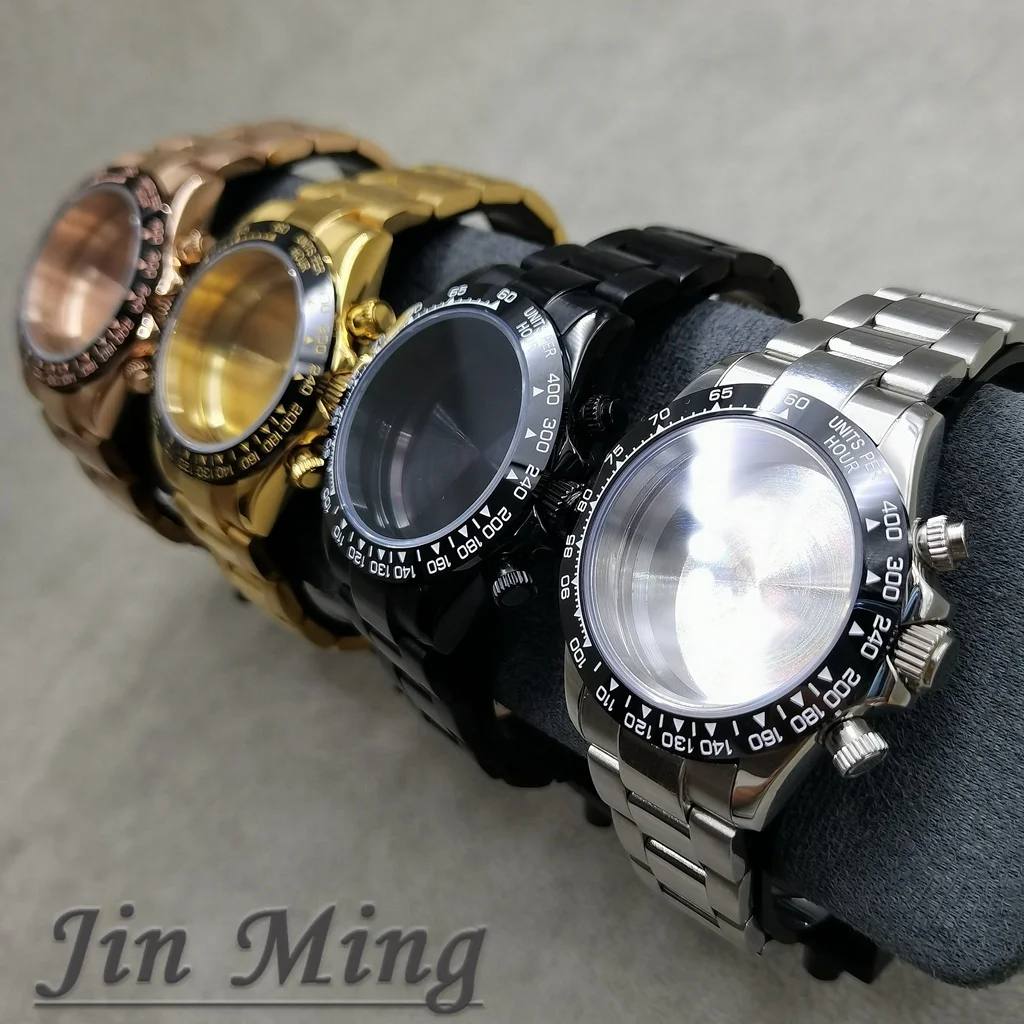 Hohe Qualität 40mm Geeignet Für VK63 VK63A Bewegung Sapphire Kristall Uhr Zubehör 904L Edelstahl Wasserdichte Armband Image