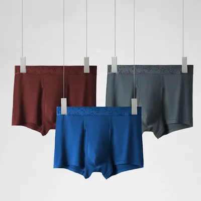 3 Stück Herrenunterwäsche Modale Boxershorts Jungenhosen bequeme atmungsaktive Jugend-Boxershorts große Shorts Image