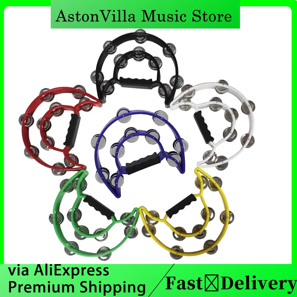 Doppelschichtige Tamburin-Handglocken, pädagogisches Musikspielzeug, KTV-Party, Tamburin, Orff-Instrumente Image