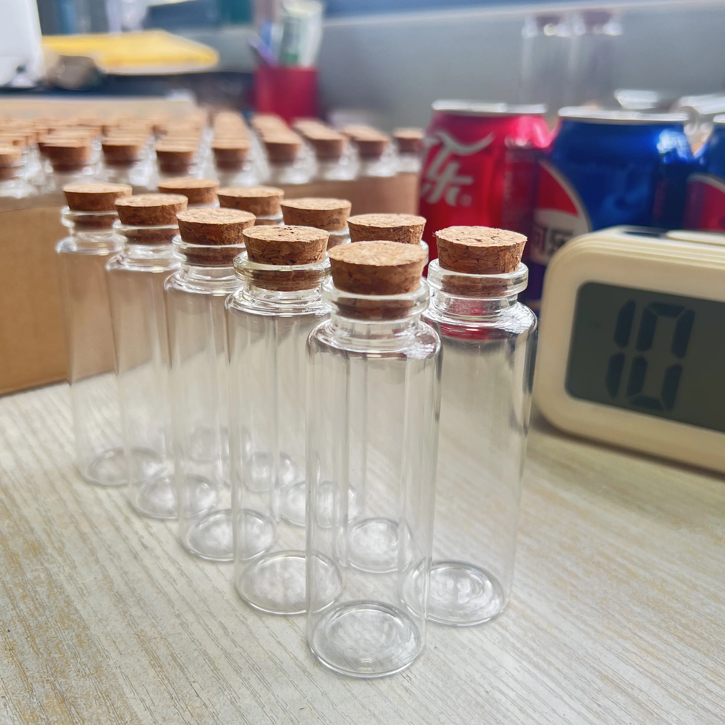 10/24 Stück 45 ml Glasflasche 16×30×90 mm Dekor Wunschgläser Kork Winzige Samen Behälter Fläschchen DIY Basteldosen Hochzeitsgeschenk