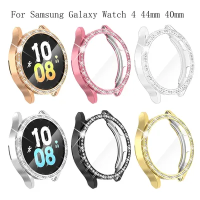 Cover Case for Samsung Galaxy Watch 4 44mm 40mm smart watch Accessories Bling Diamond PC bumper Galaxy Watch 4 Screen Protector.