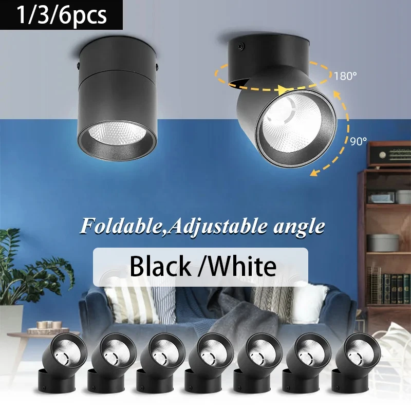 220 V Spot Led Downlight 3 Farbwechsel Faltbare Innen Unten Lichter Leuchte für Wohnzimmer Küche Schlafzimmer Decke Licht Glanz