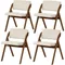 Folding Dining Chairs, Farmhouse Upholstered Accent Chair with Non-Assembly Design, Padded Seat & Cushion Backrest Portable