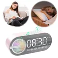 Radio con ricarica USB Sveglia Altoparlante Bluetooth portatile RGB FM Ampio display Specchio muto Camera da letto digitale Decktops per ufficio