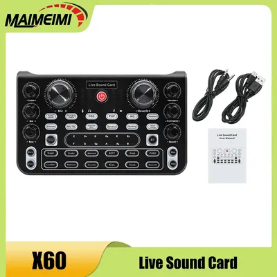X60 Live Soundkarte Studio Record Mixer Board Mischen Audio Konsole Verstärker Konsole Mixer Karaoke Broadcast KTV Leistung