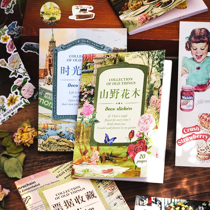 20 Stück Vintage-Pflanzen-Aufkleberbuch, botanische Journal-Collage-Dekorationen, Retro-Scrapbooking-Aufkleber für DIY-Handwerk Image