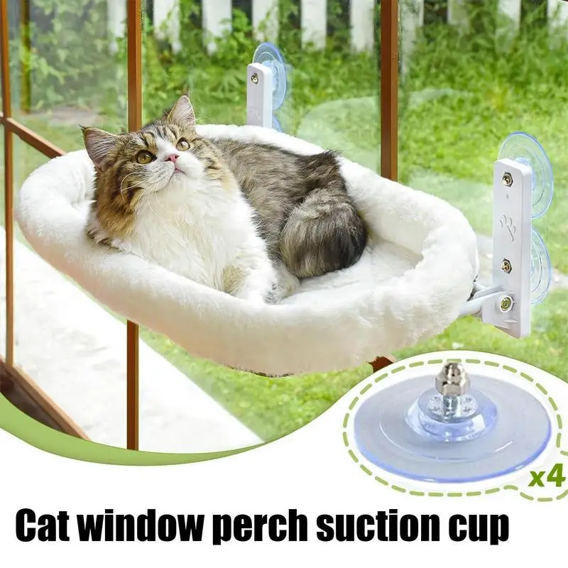 Saugnäpfe für Katzenbett, 4 Stück, PVC-Saugnäpfe, Katzenfenster-Sitzschraube, maximales Gewicht 20 kg, transparente Saugnäpfe mit Schrauben für Katzen Image