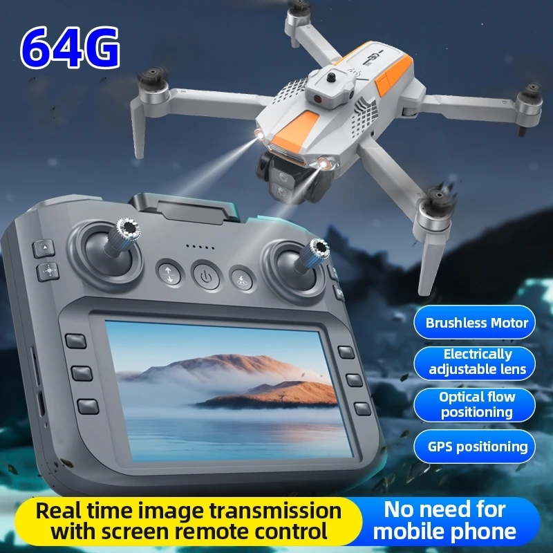 LF669 FPV Drohne 5G 4,5 Zoll LCD-Bildschirm Fernbedienung Dron 4K HD Kamera 360 ° Hindernisvermeidung GPS Bürstenloser RC Quadcopter 64G