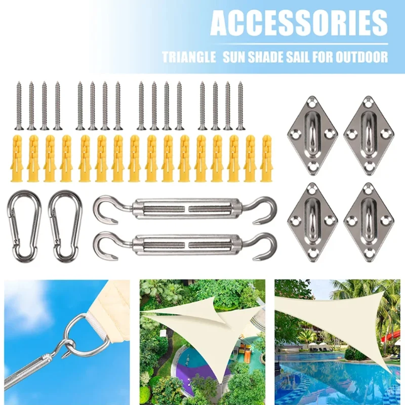 Hardware-Kit für Sonnensegel, Sonnenschutz-Set aus Edelstahl 304, Vordach, Installationsset für die Installation von Markisenzubehör