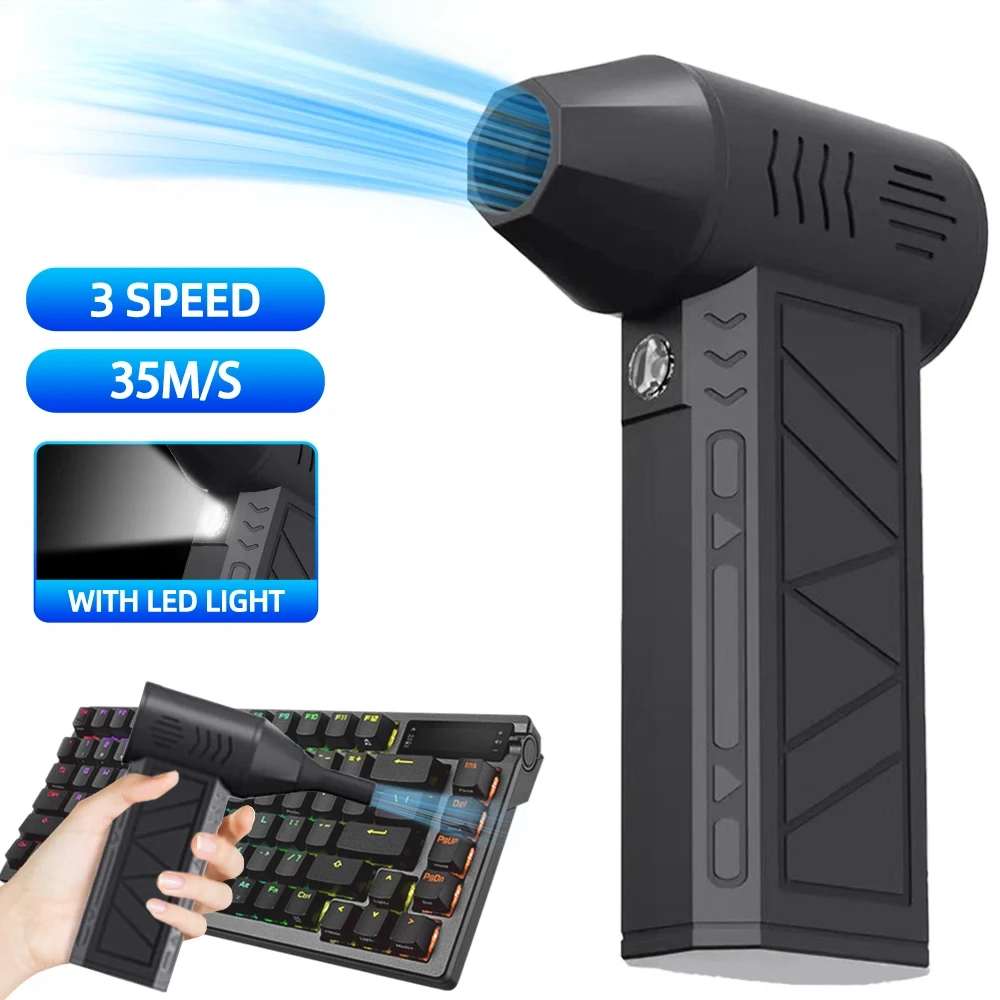 YIJU 130000 U/min Mini-Turbo-Jet-Lüfter mit leichtem, wiederaufladbarem USB-Elektro-Luftstaubsauger, einstellbare Windgeschwindigkeit, Turbogebläse Image