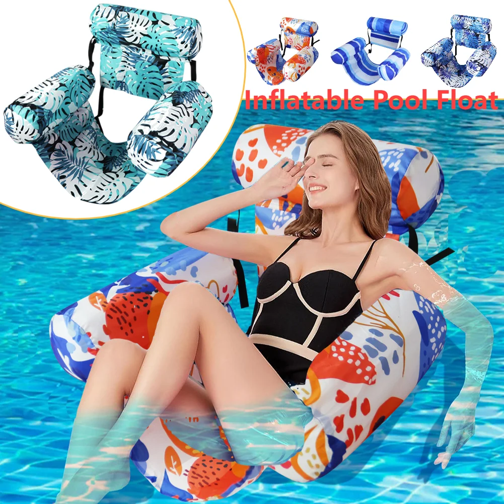 Sommer Pool Wasser Hängematte Luftmatratzen Bett Strand Wassersport Liege Aufblasbare Faltbare Schwimmende Reihe 3-rohr Schwimmen Stuhl