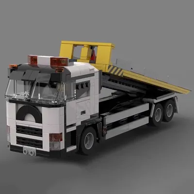 Bricklink MOC Technische LKW-Transportfahrzeuge Speed Champions 8-Bolzen-Autoanhänger-Sets, Bausteine, Spielzeug, Geschenk für Erwachsene Image
