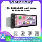 Universal 1 Din Android 6.86 Inch HD Touch Screen Wireless CarPlay Auto Car Radio Multimedia Video Player GPS FM