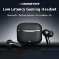 Monster MQT62 Auricolari Bluetooth senza fili HIFI Surround Sound ENC Cuffie per chiamate Cuffie da gioco con riduzione del rumore a lunga durata