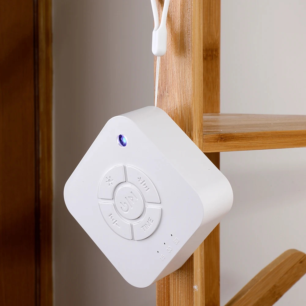 Baby White Noise Machine zum Schlafen, tragbarer Sound-Schnuller mit 10 entspannenden Geräuschen, wiederaufladbar über USB, automatischer Abschalt-Timer Image