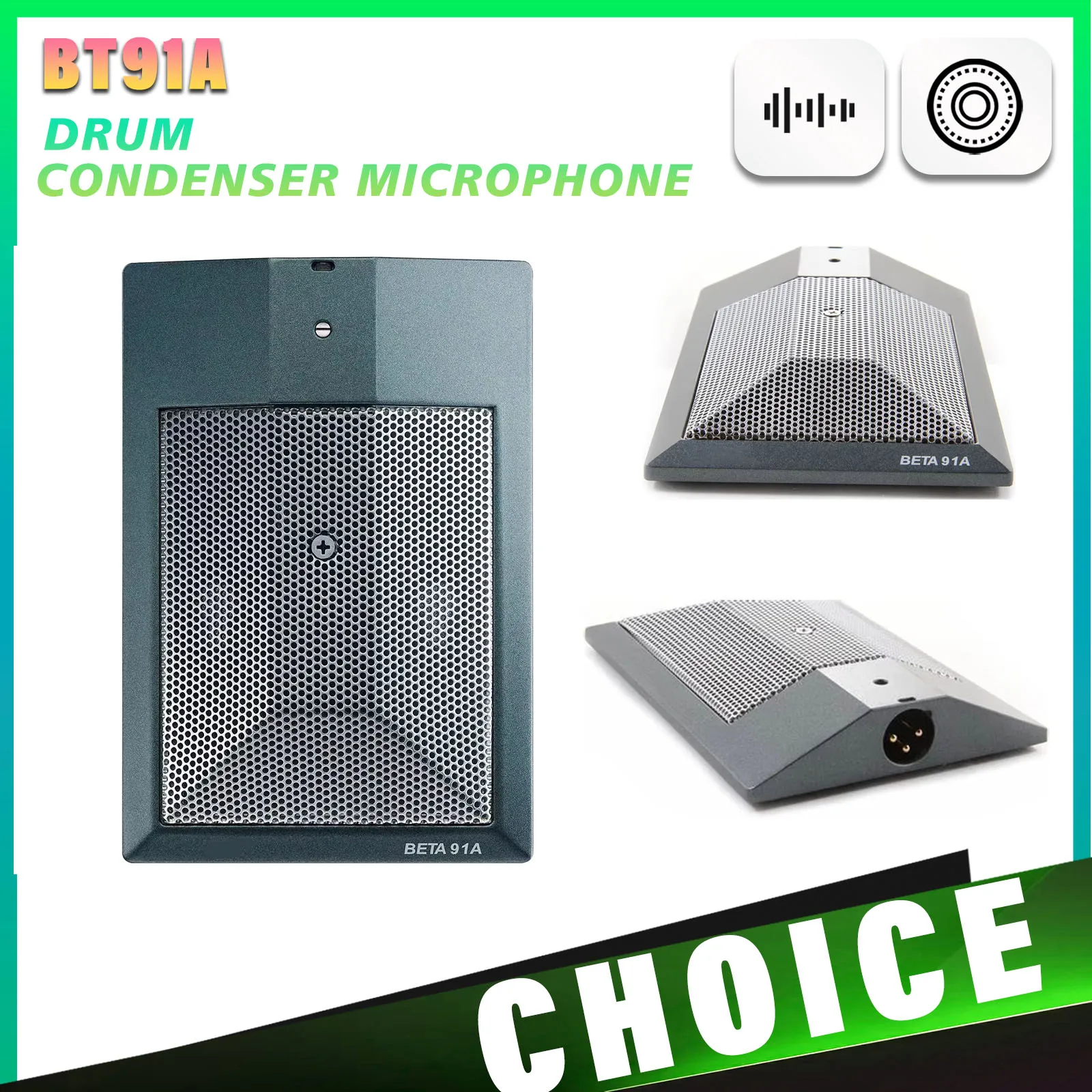 xges 91 Schreibtischmikrofone, professionelles, kabelgebundenes Kondensatormikrofon mit halbnieren Nierencharakteristik für Niederfrequenz-Tonabnehmerinstrumentenmikrofone Image