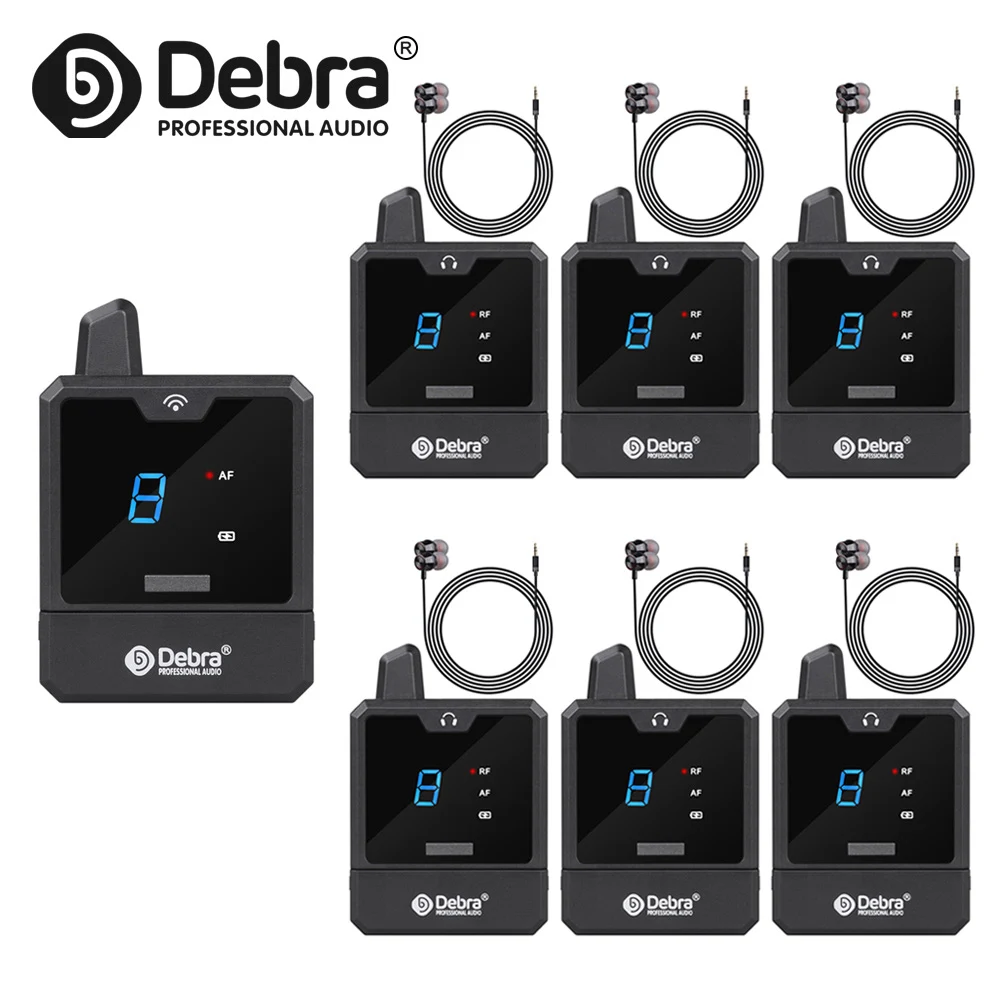 Debra Audio IEM Er-Mini Wireless In-Ear-Monitorsystem, tragbar, wiederaufladbar, wiederaufladbar, für professionelle Audio-Bühnenüberwachung Image