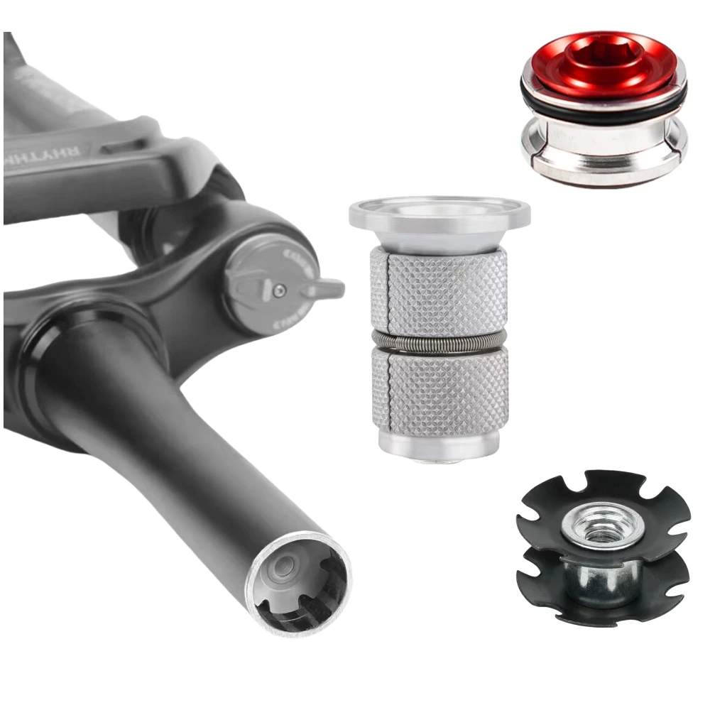 CNC Fahrrad Zubehör Lenkung Box Sonnenblumen Fahrrad Carbon Faser Gabel Expansion Schrauben Headset Hängen Kern Blume Kern Image