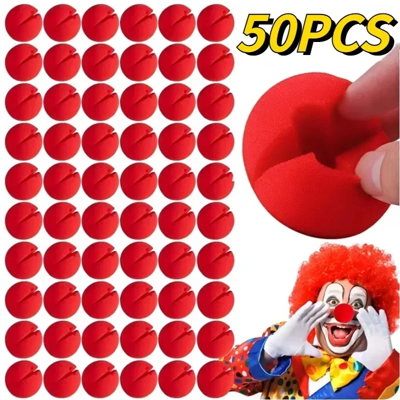 50/5PCS Roter Schwamm Clown Nase Zirkus Cosplay Halloween Kostüm Festival Make-Up Clown Nase Liefert Party Hochzeit dekoration Image