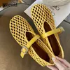 Kcenid Hohe Qualität Frauen Ballerinas Fishnet Ballerina Damen Schuhe Bequeme Runde Kappe Atmungsaktive Casual Wanderschuhe